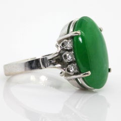 Cabochon Jadeite Diamond Ring