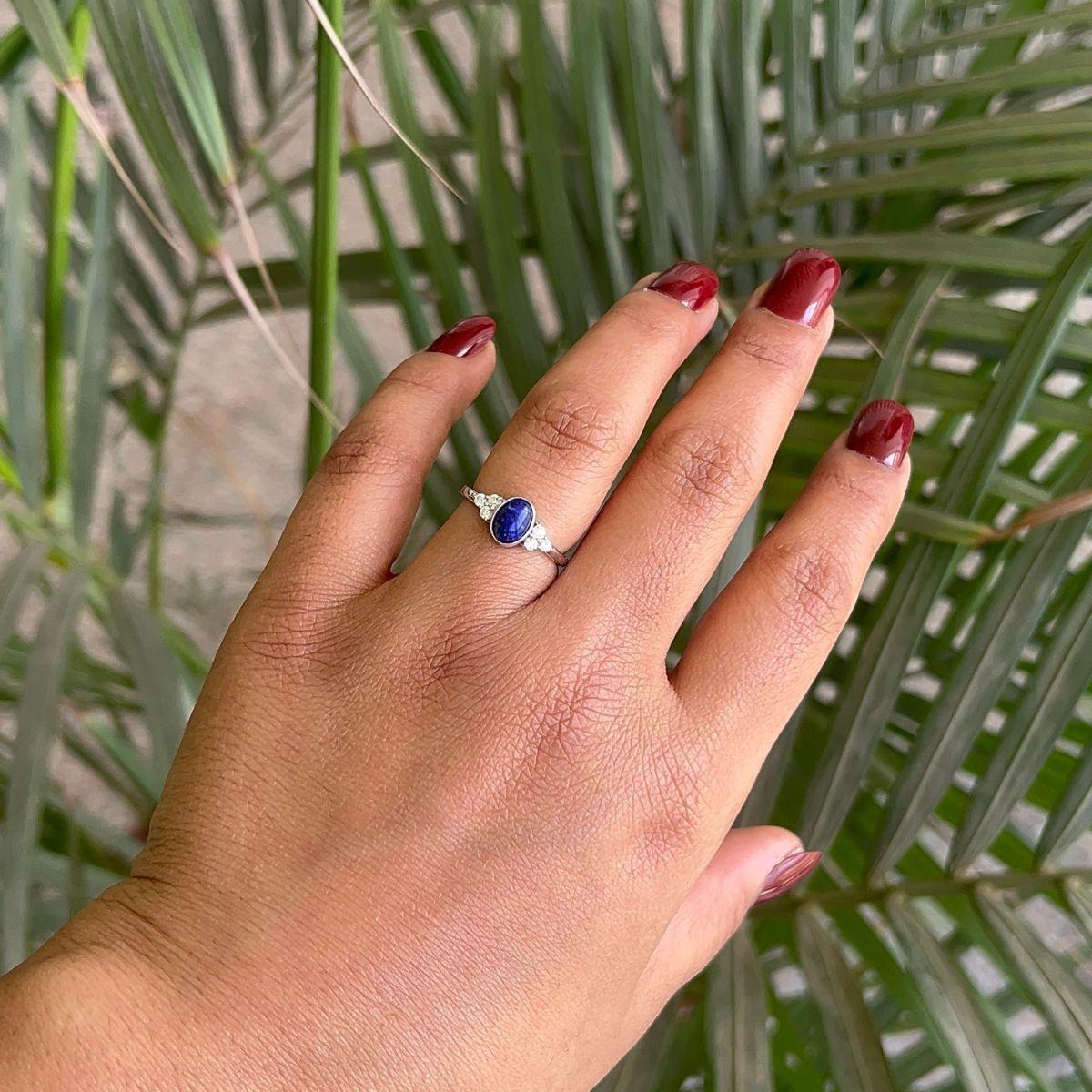 in vendita:  Anello con Lapislazzuli Cabochon e Zirconia Singel Stone Regalo per la Festa della Mamma in Argento 4