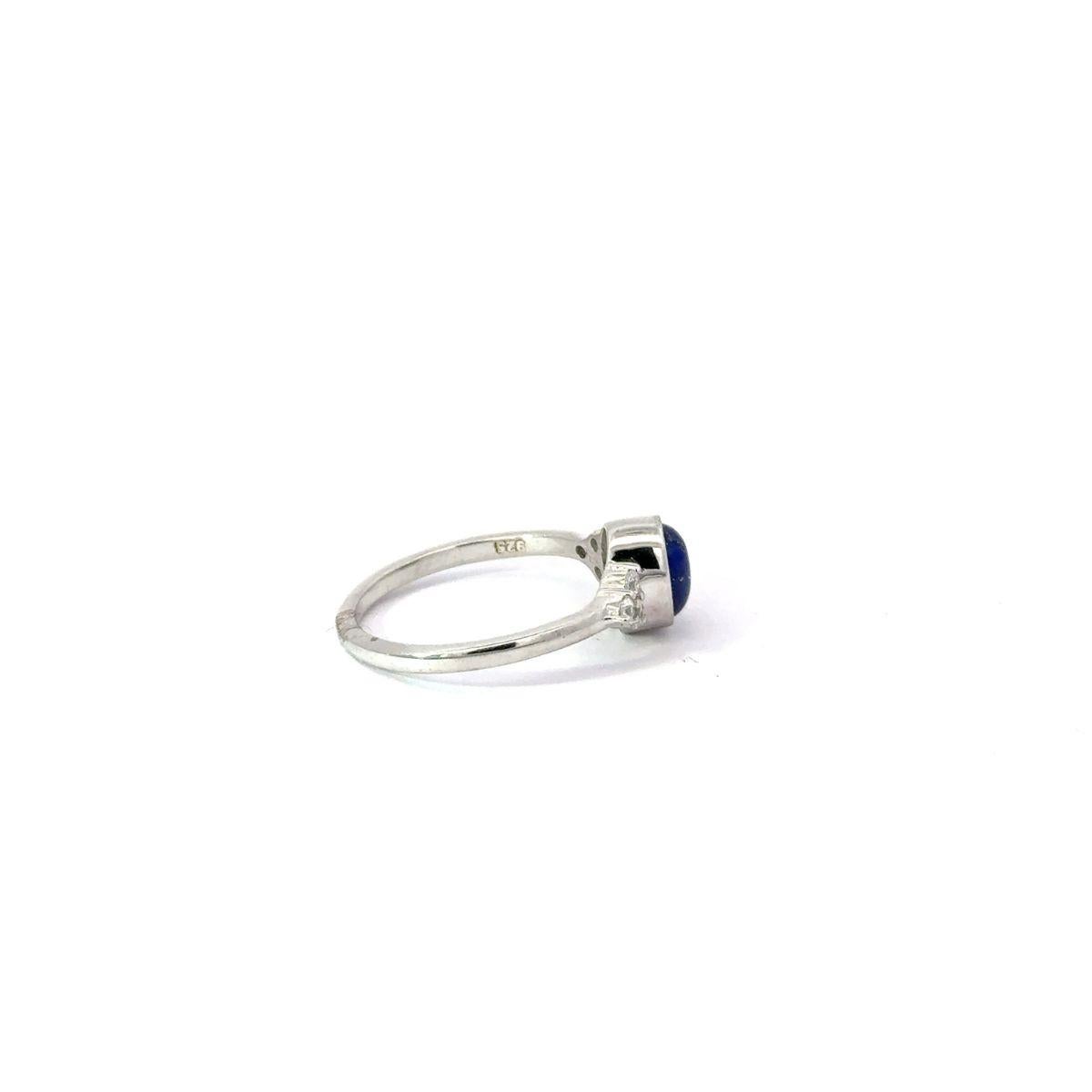 in vendita:  Anello con Lapislazzuli Cabochon e Zirconia Singel Stone Regalo per la Festa della Mamma in Argento 5