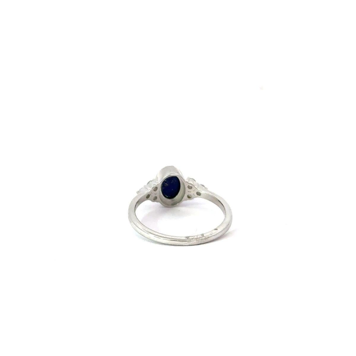in vendita:  Anello con Lapislazzuli Cabochon e Zirconia Singel Stone Regalo per la Festa della Mamma in Argento 7