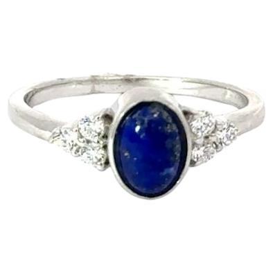 in vendita:  Anello con Lapislazzuli Cabochon e Zirconia Singel Stone Regalo per la Festa della Mamma in Argento
