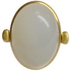 Cabochon Moonstone Flip Ring in 22 Karat Gold, A2 by Arunashi