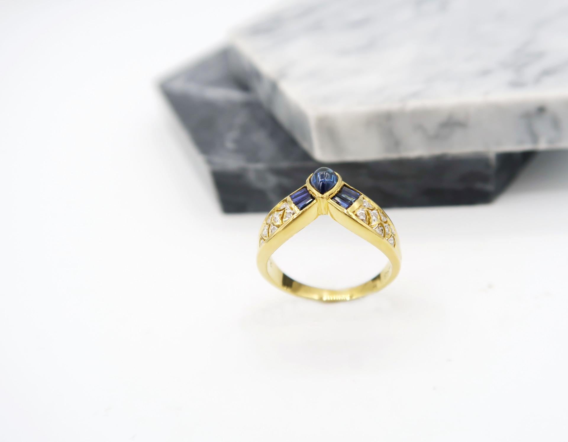 blue wishbone ring