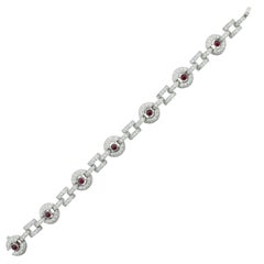 Bracciale con rubini e diamanti cabochon