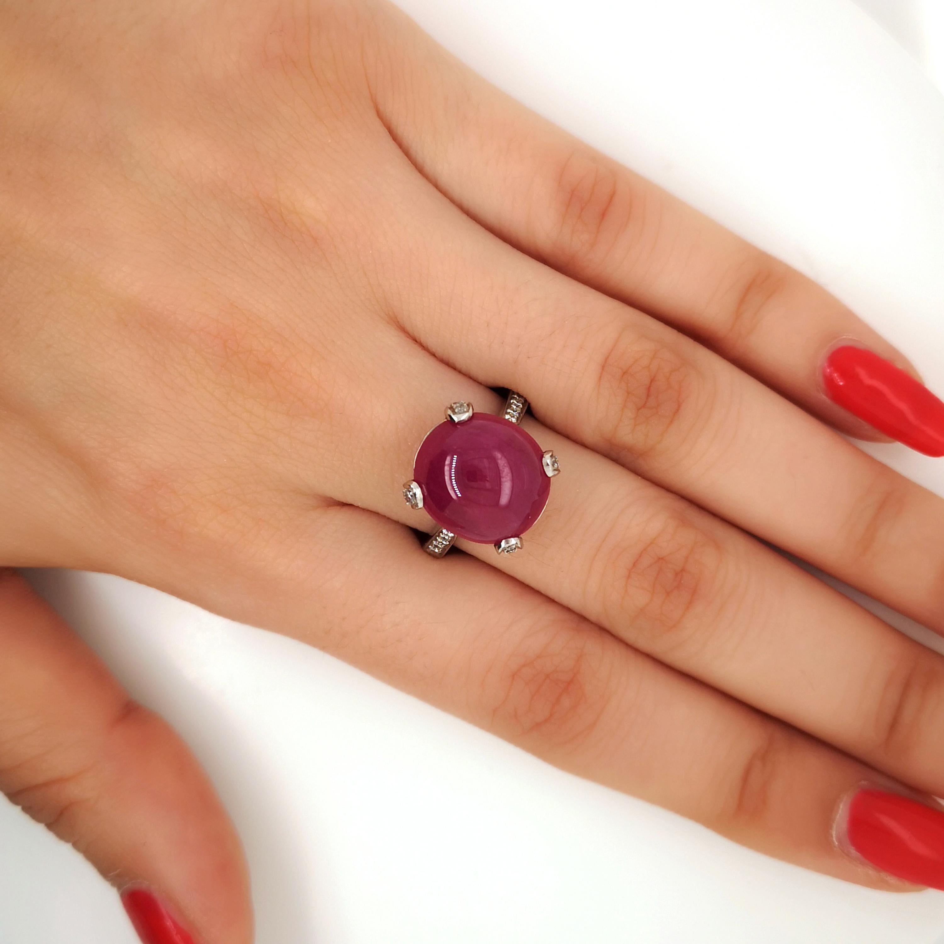Cabochon Ruby and Diamond Ring 1