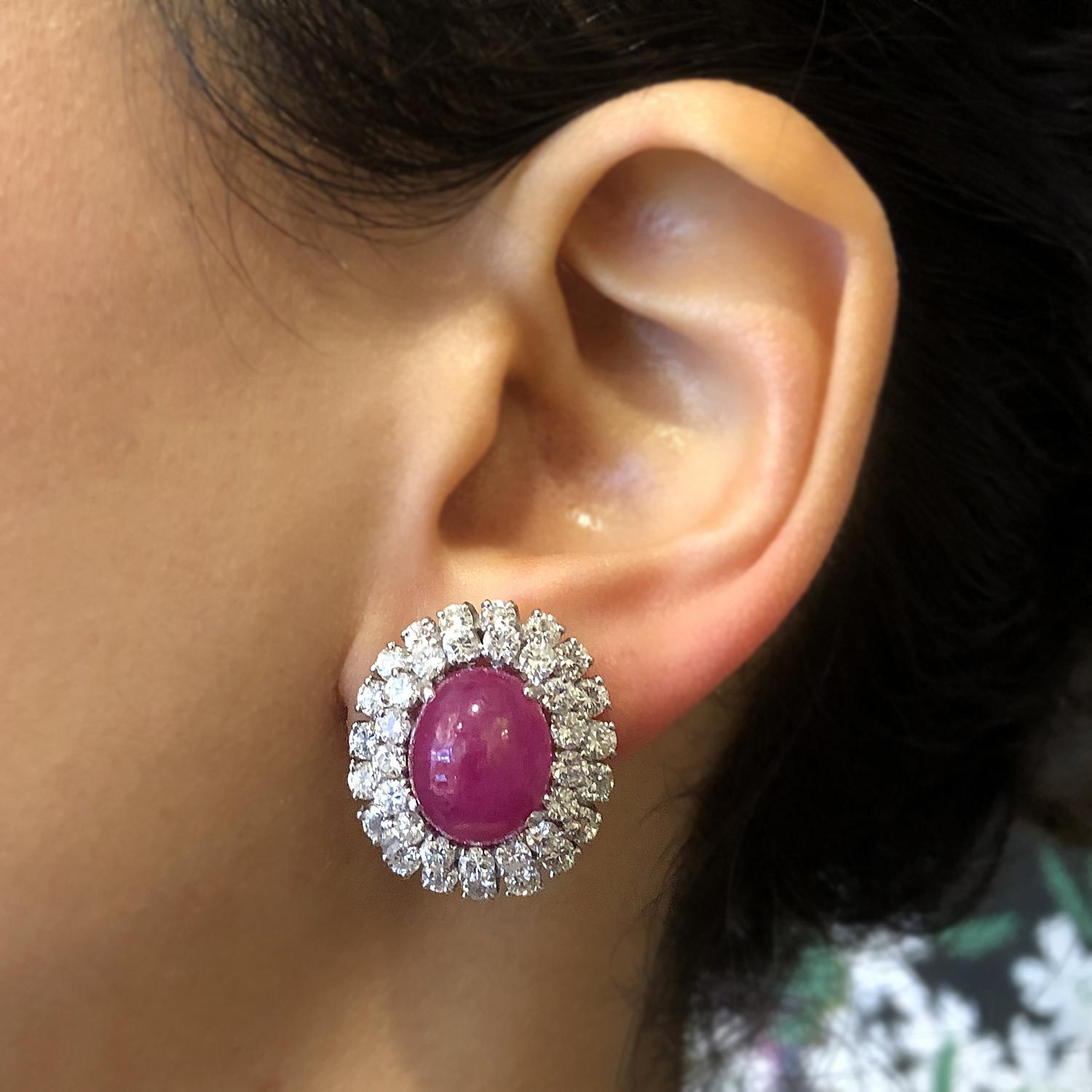 ruby cabochon earrings