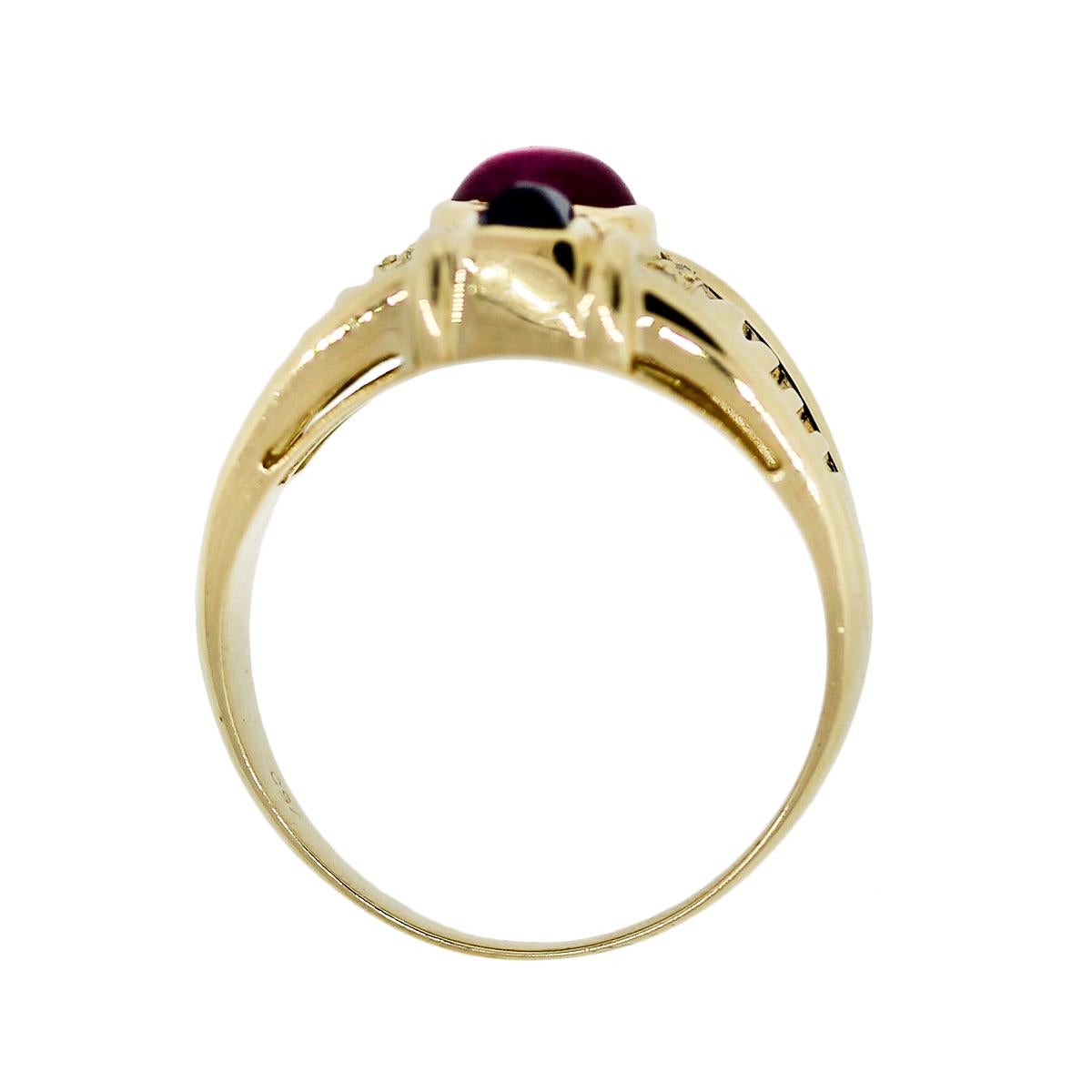 Cabochon Rubin & Saphir im Prinzessinnenschliff 18-Karat Diamantring Vorrätig (Rundschliff) im Angebot