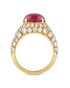 Cartier Cabochon Ruby Diamond Ring