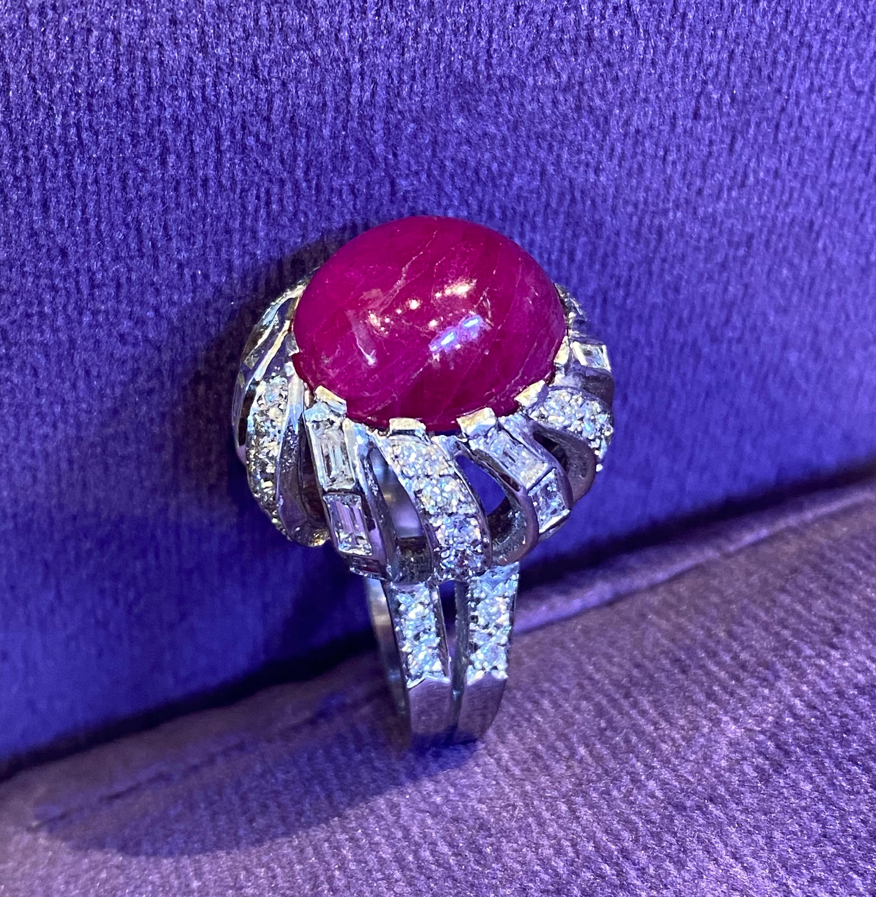 Women's Cabochon Ruby Ring For Sale