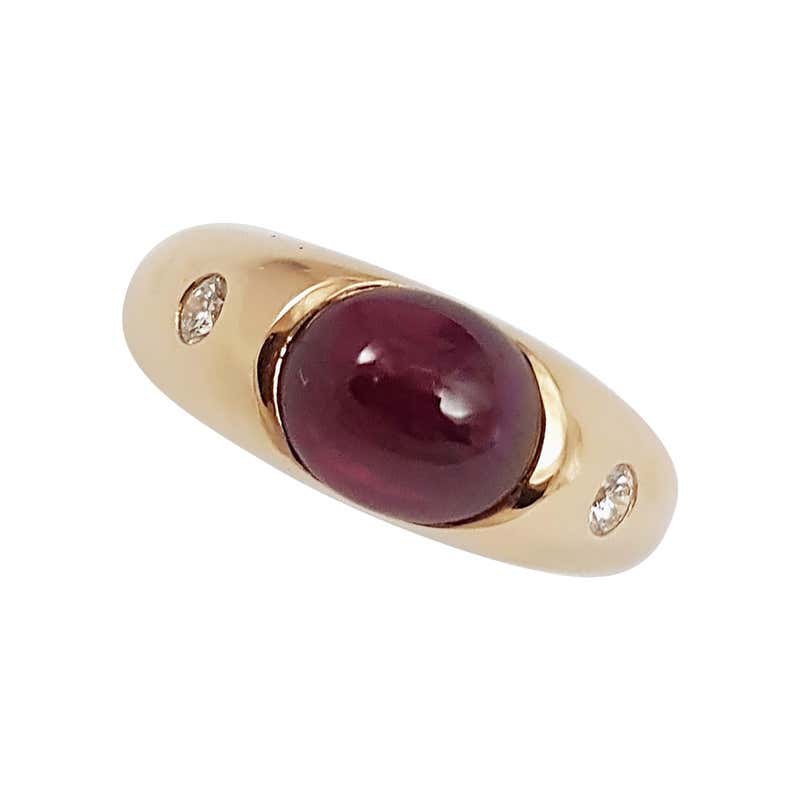 Diamond Ruby Chain Ring For Sale at 1stDibs