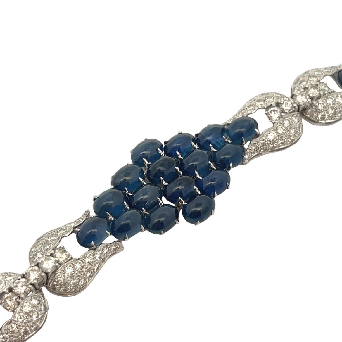 Bracelet en saphir cabochon et diamants Pour femmes en vente