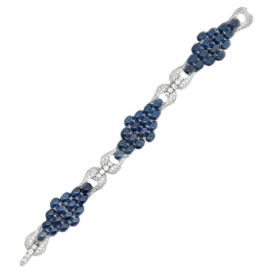 Cabochon Sapphire and Diamond Bracelet