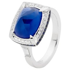 Cabochon Sapphire and Diamond Dress Ring