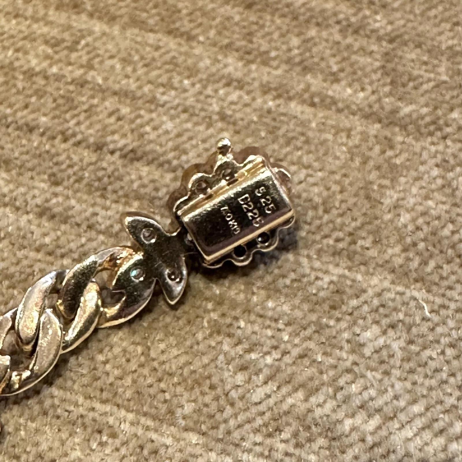 Bracelet à maillons en or jaune 18 carats avec saphir cabochon et diamants en vente 1
