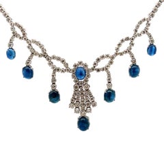 Cabochon Sapphire and Diamond Necklace