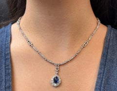 Collar Cabujón Zafiro y Diamantes