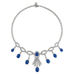 Collar Cabujón Zafiro y Diamantes