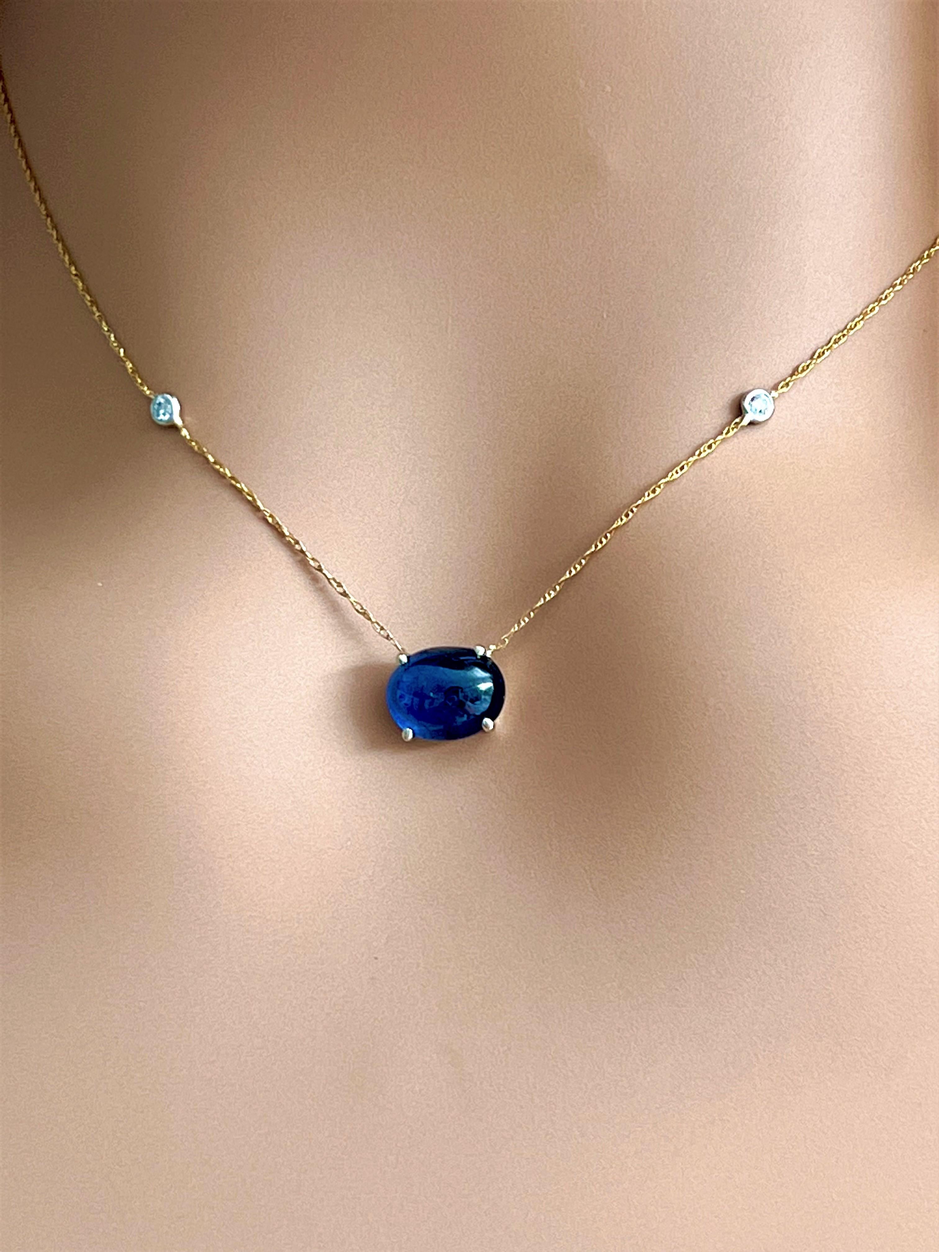 bezel sapphire necklace