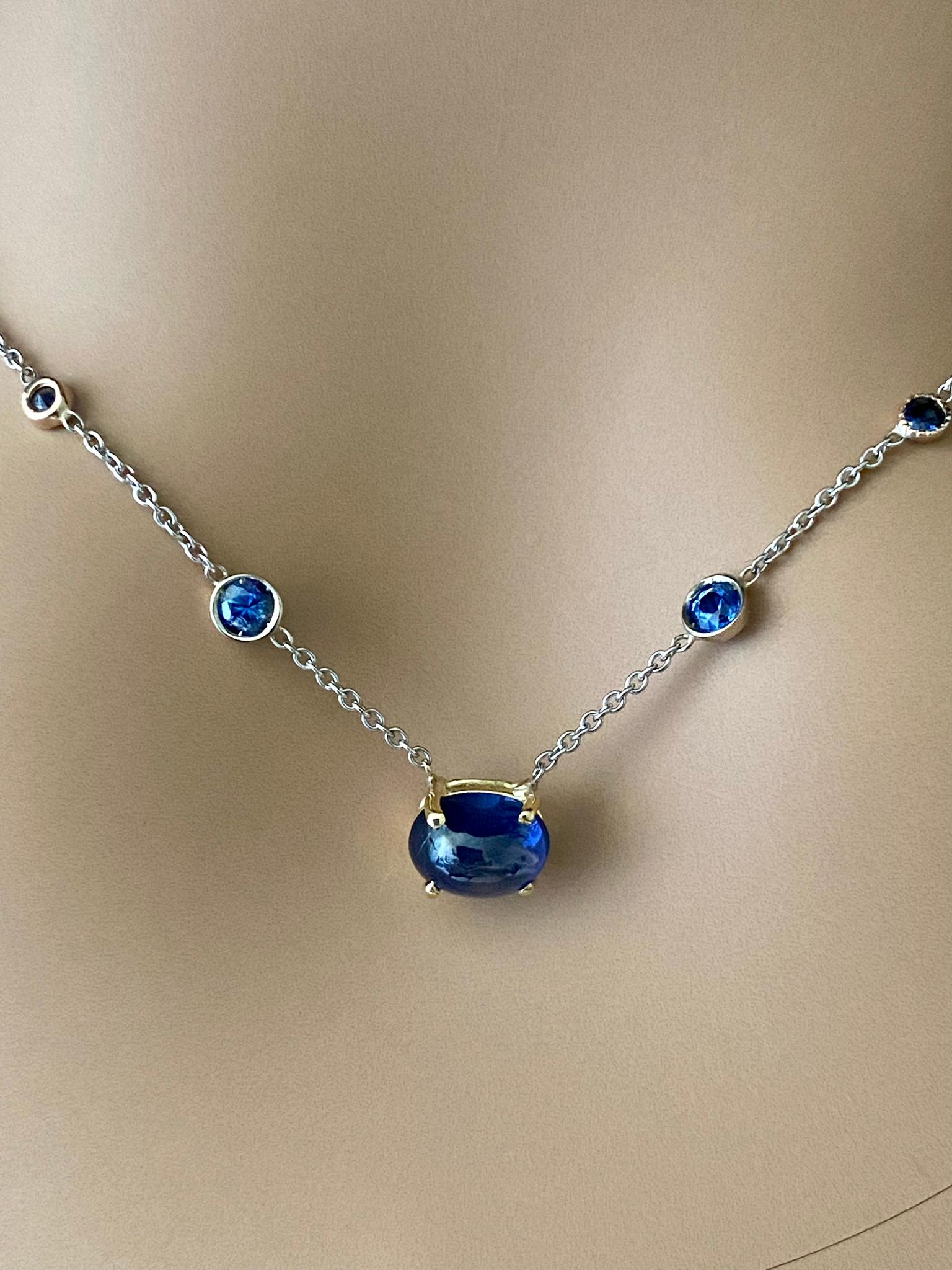 sapphire cabochon pendant