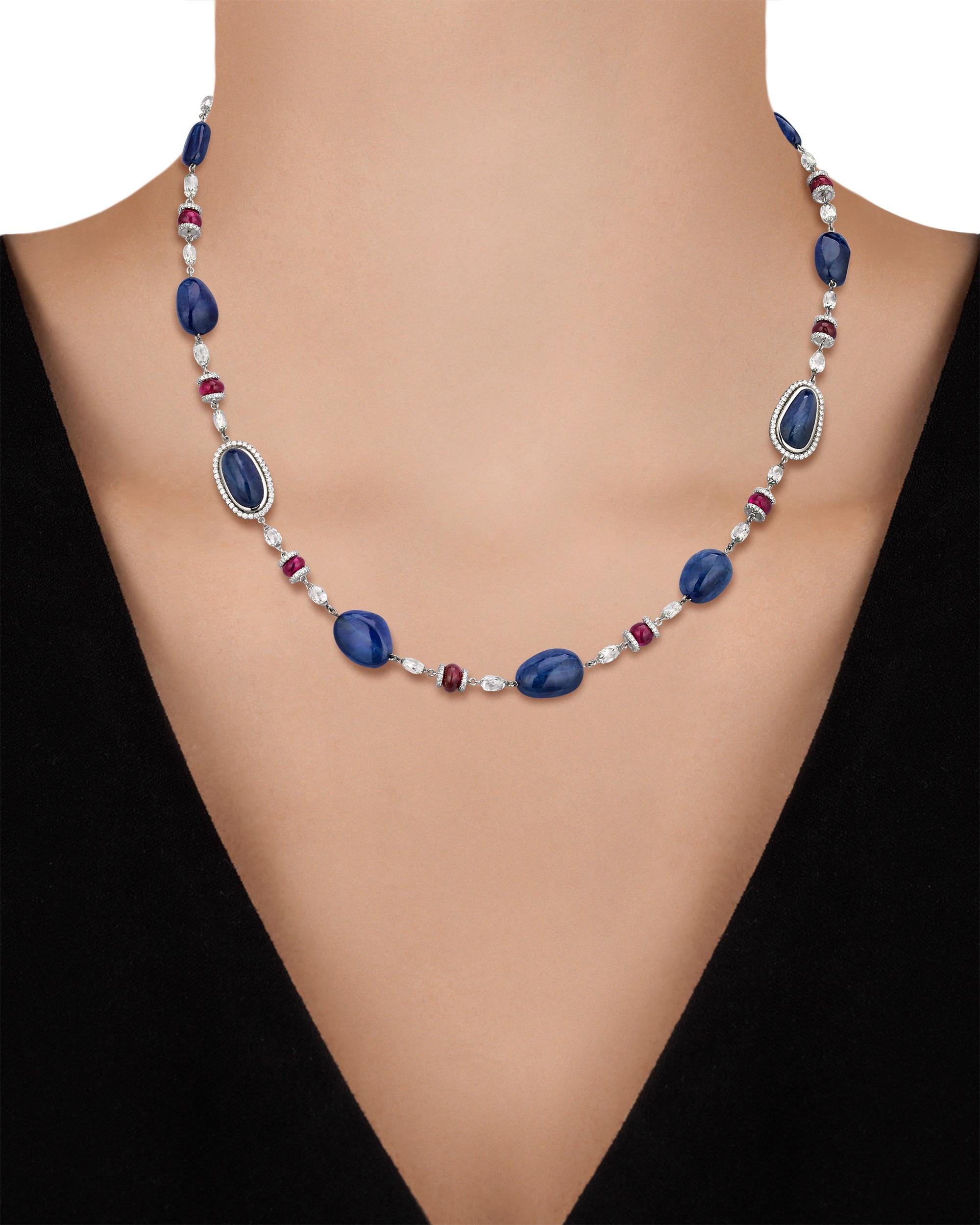 sapphire cabochon necklace