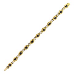 Cabochon Sapphire Diamond Gold Bracelet