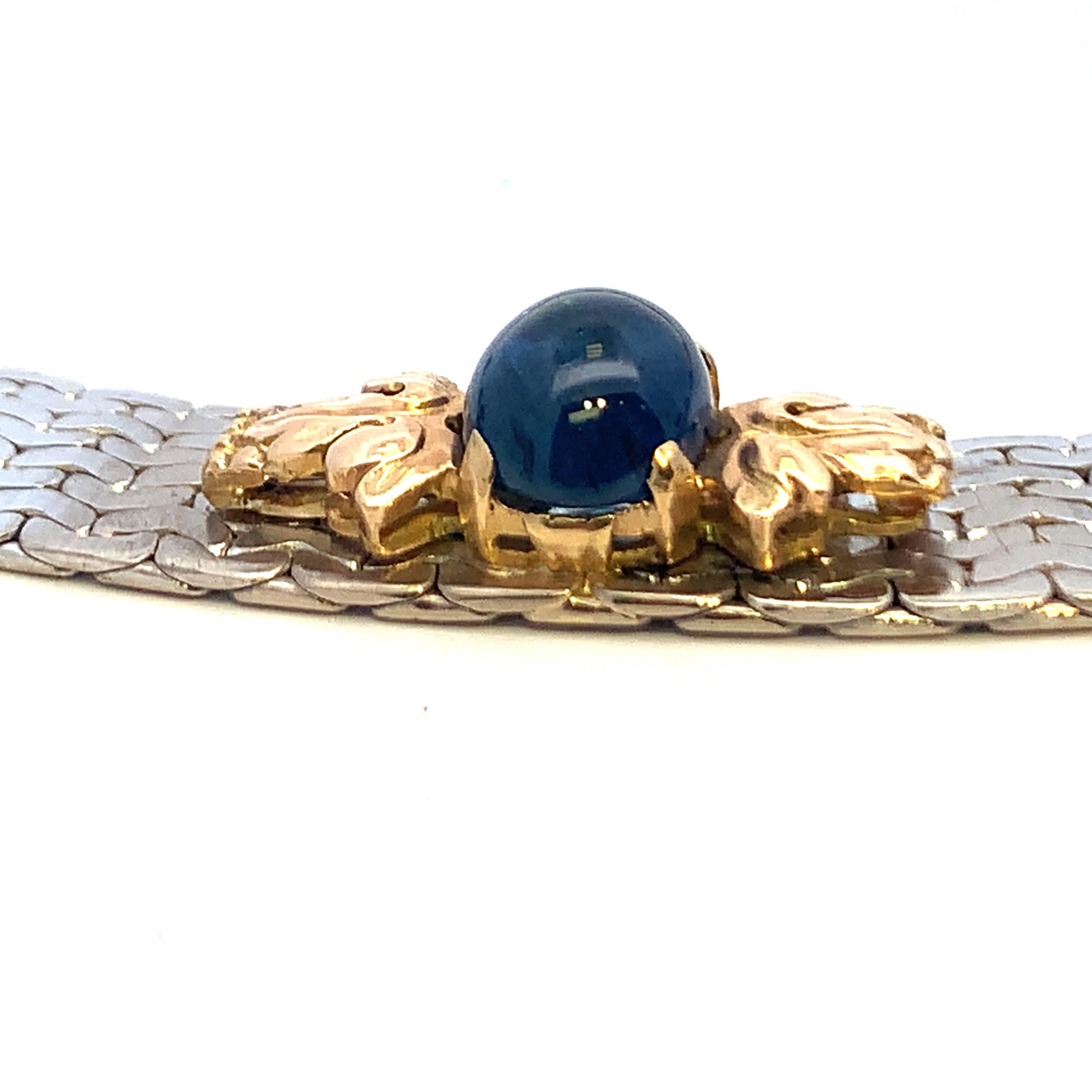 Cabochon Sapphire Necklace For Sale 1