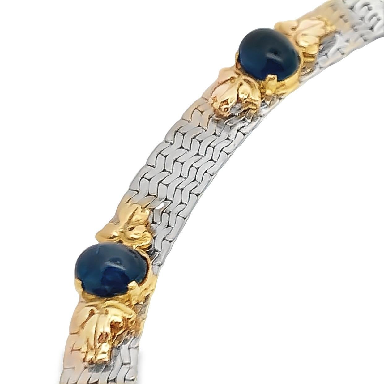 Cabochon Saphir Halskette im Angebot 2