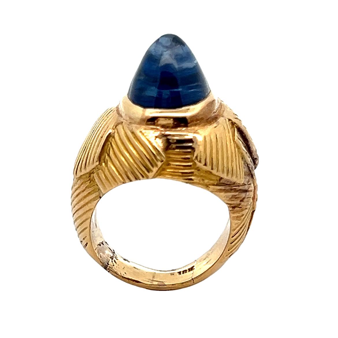 Cabochon Sapphire Ring For Sale 6
