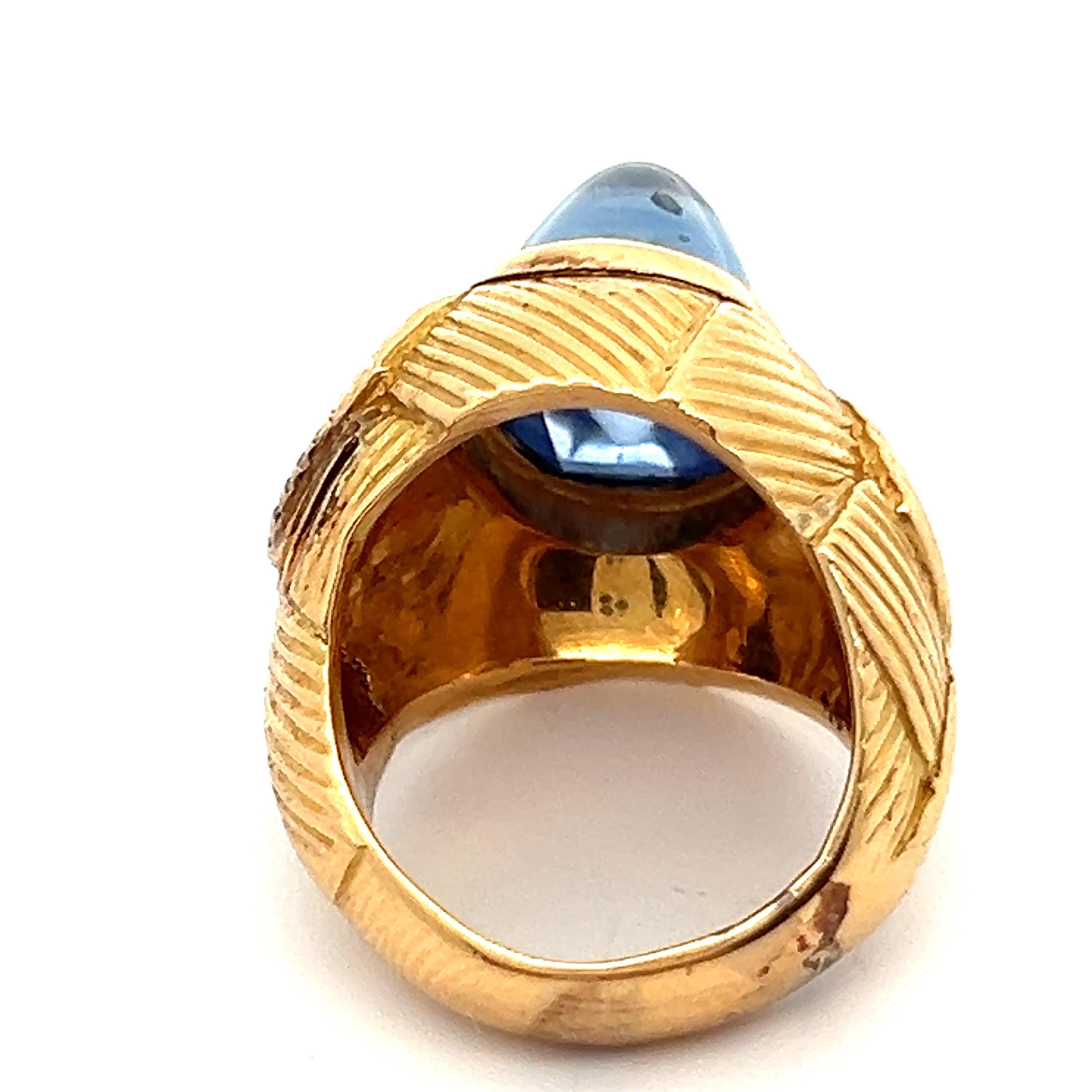Cabochon Sapphire Ring For Sale 7