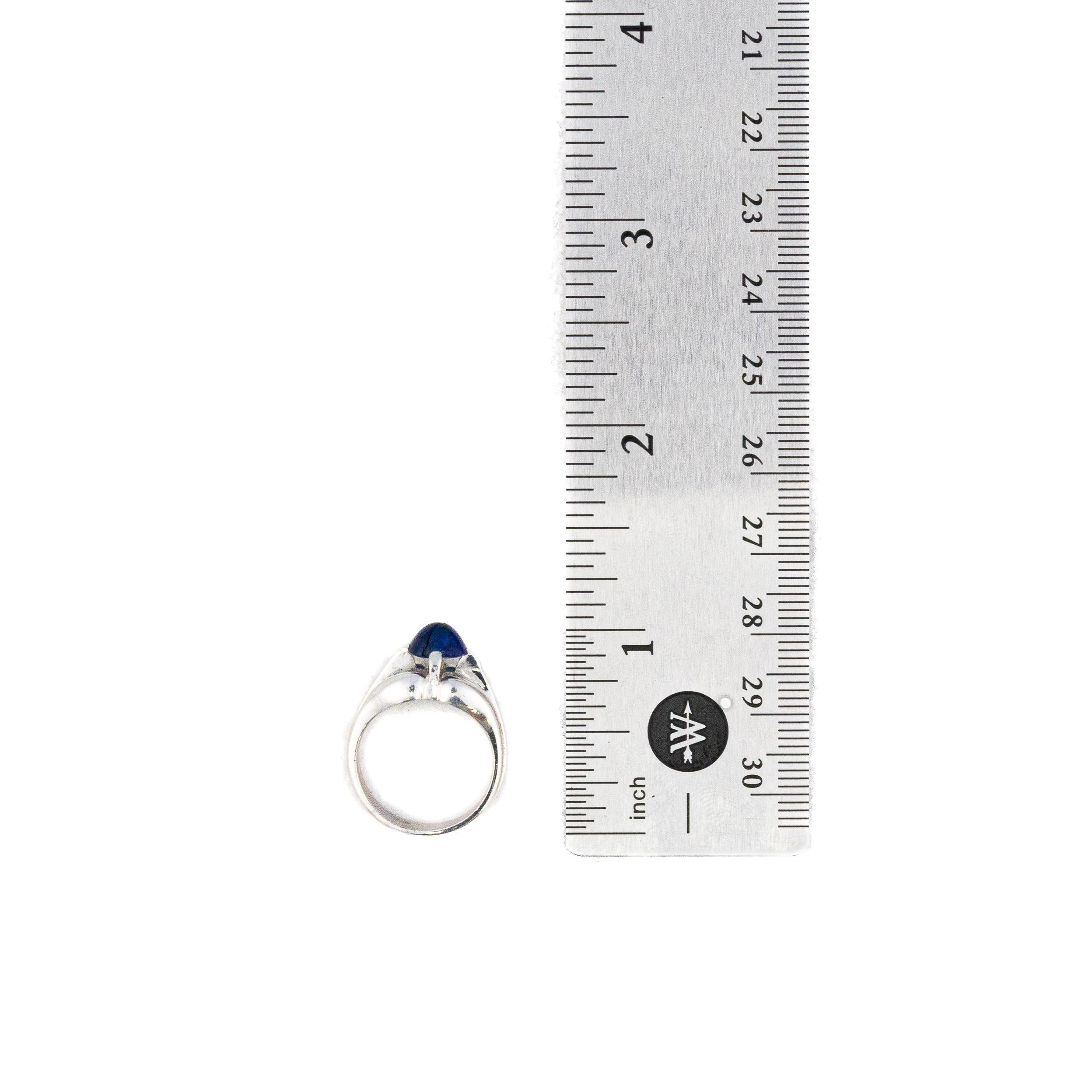 Cabochon Saphir Solitaire Ring Damen im Angebot