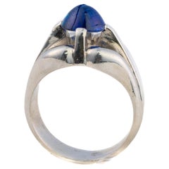 Cabochon Sapphire Solitaire Ring