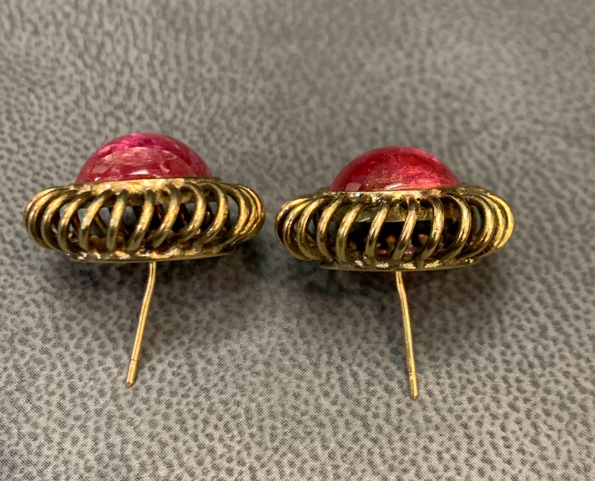 Cabochon Spinel Earrings For Sale 2