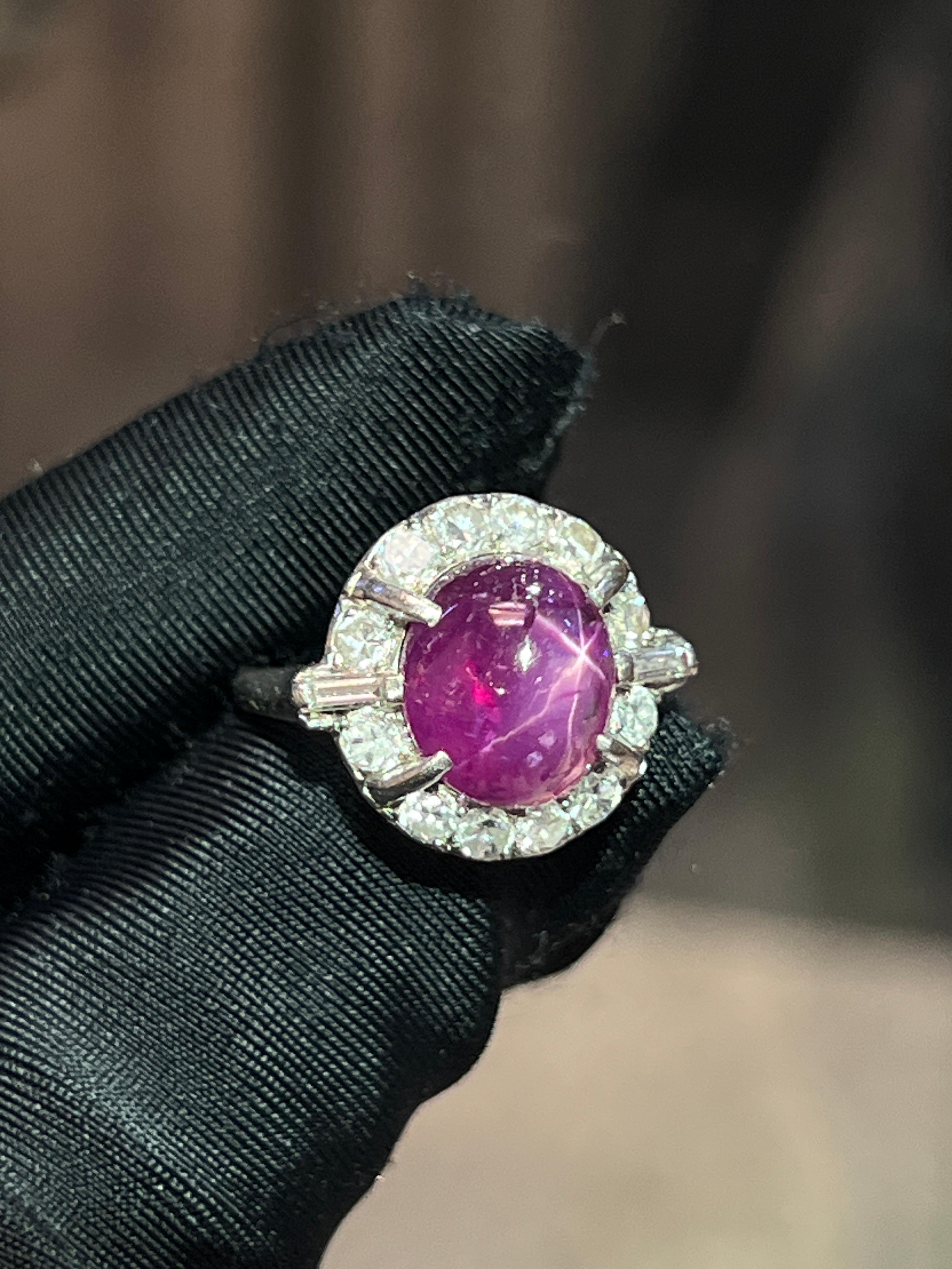 Anillo Rubí Estrella Cabujón Corte mixto en venta