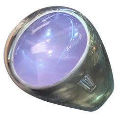 Cabochon Star Sapphire and Diamond Men's Ring