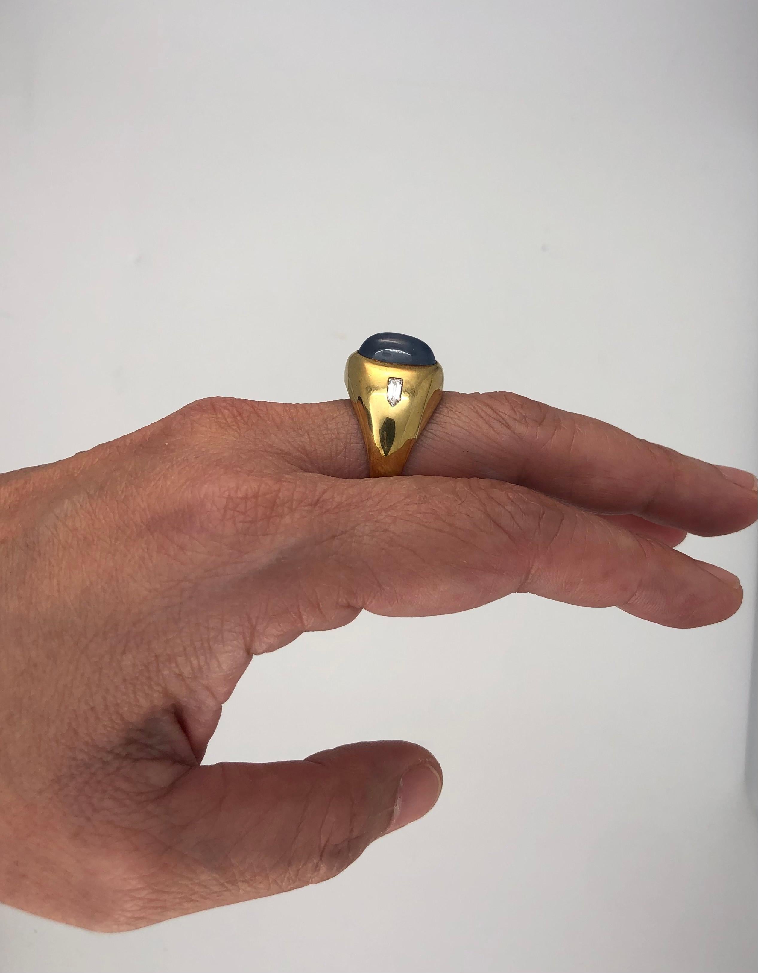 Art Deco Cabochon Star Sapphire Ring