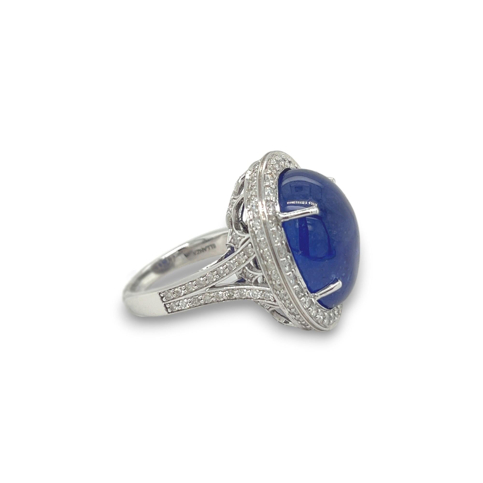 Anillo Cóctel Cabujón Tanzanita y Diamante en Nuevo estado para la venta en Lewisville, TX