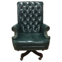 Cabot Wrenn Executive Chair Tufted Green Leather