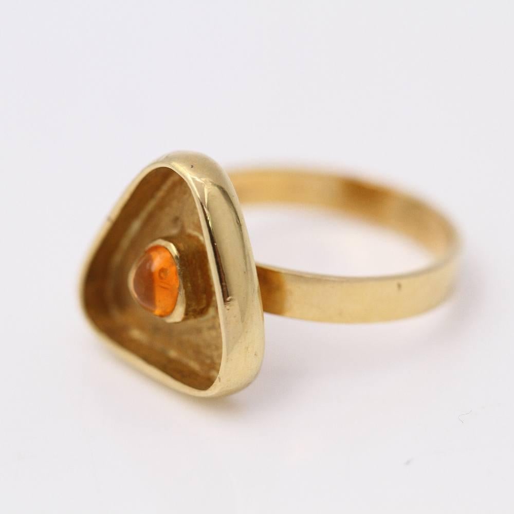 Cabouchon Citrine Ring In Good Condition For Sale In BARCELONA, ES