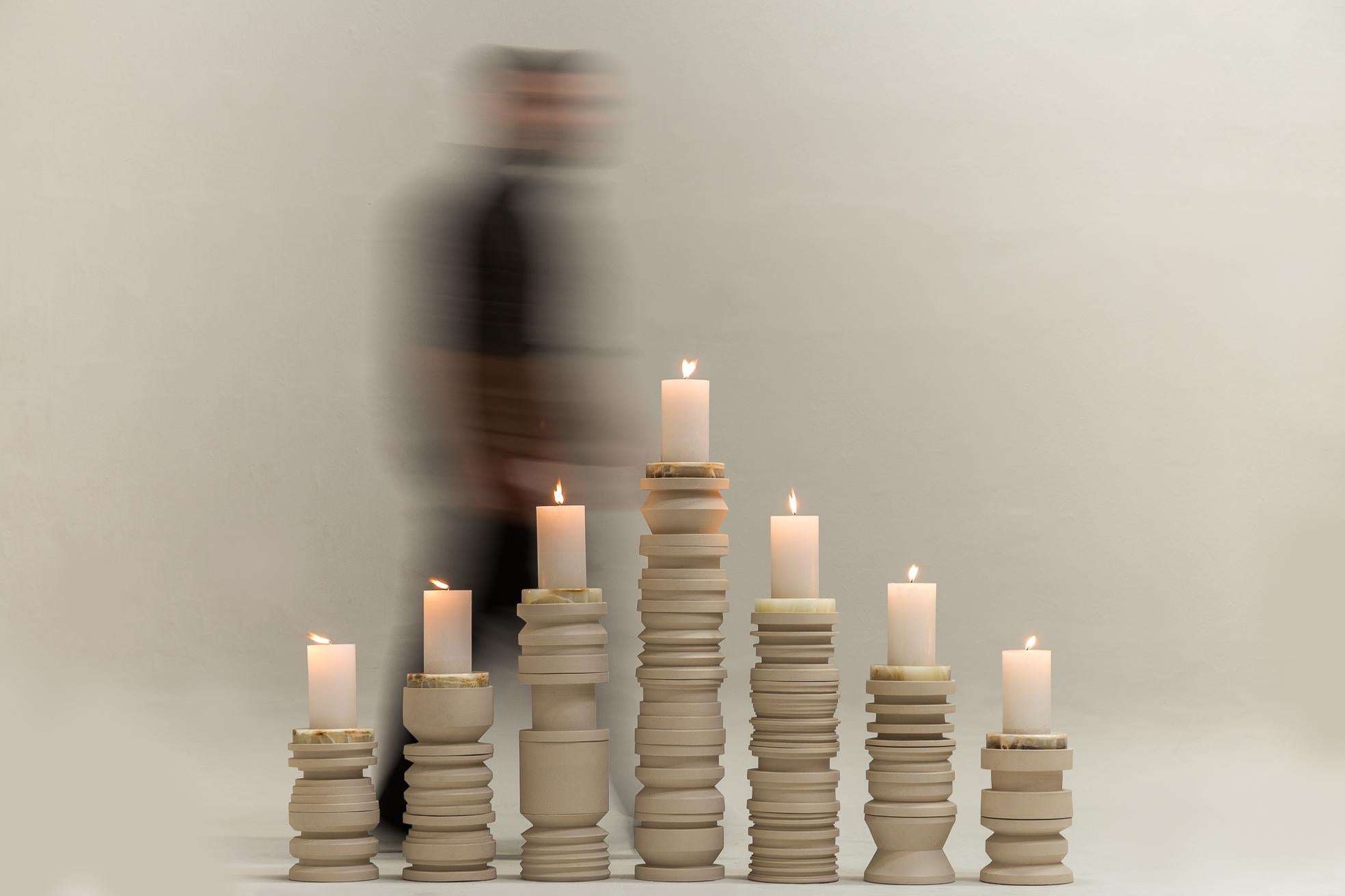 Cabria candleholders by Cristián Mohaded & Santiago Lena
Limited edition
Dimensions: 
25.8 cm H x 18.5 cm
36.4 cm H x 18.5 cm
67.3 cm H x 18.5 cm
97.2 cm H x 18.5 cm
61.2 cm H x 18.5 cm
40.6 cm H x 18.5 cm
30.5 cm H x 18.5 cm
Materials: