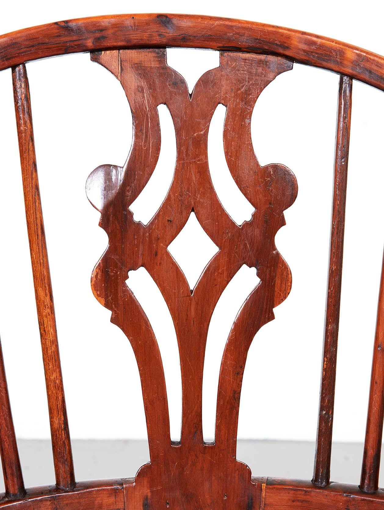 Cabriole Leg Yew Wood Windsor Armchair For Sale 5