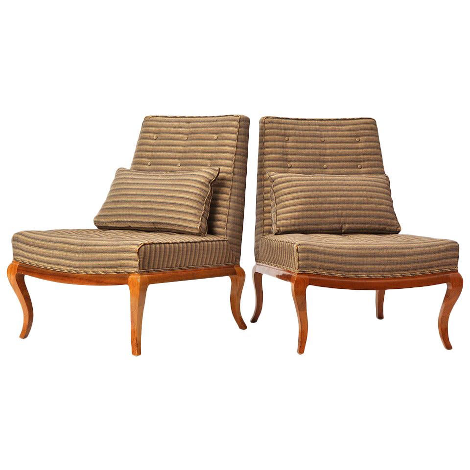 Cabriole Legged Slipper Chairs For Sale