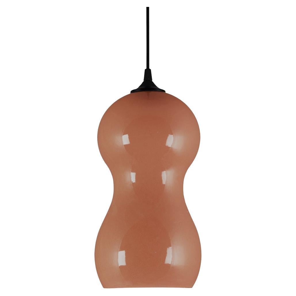 Cacahuate Tierra Pendant Light in Lush Chocolate Ceramic with Standard Lamp For Sale
