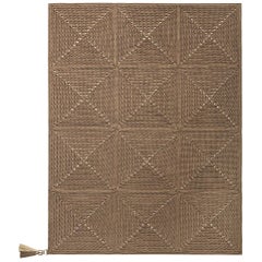 21st Century Asian Cacao Brown Outdoor Indoor Small Handmade Rug