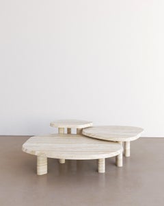 Cacao Travertine Medium Fiori Nesting Coffee Table by the Essentialist