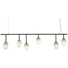 Brazilian contemporary pendant lamp in patinated brass