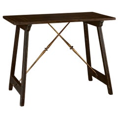 Caceres console inspired by  Spanish style. Black & gilded with golden supports