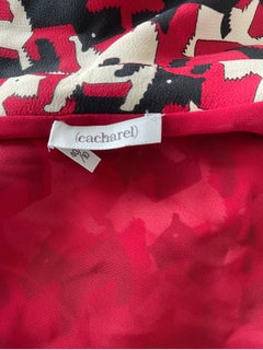 Cacharel - Robe portefeuille vintage avec imprimé chien de Terrier écossais fantaisie, taille 10, années 2000