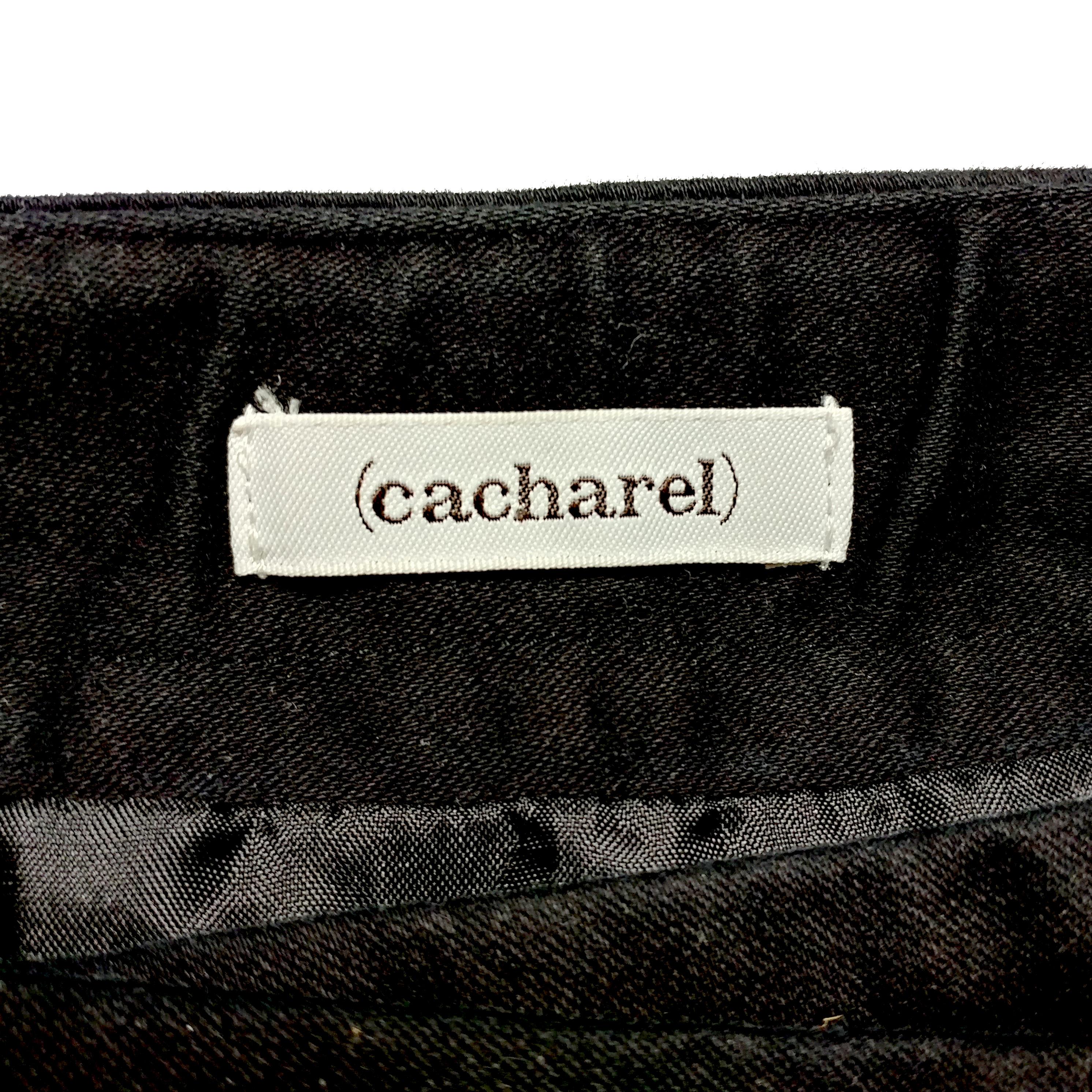 CACHAREL - Mini-jupe portefeuille en coton noir  taille US 34EU en vente 1