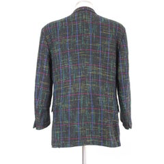 Cacharel Black Green Wool Tweed Classic Jacket 1980s