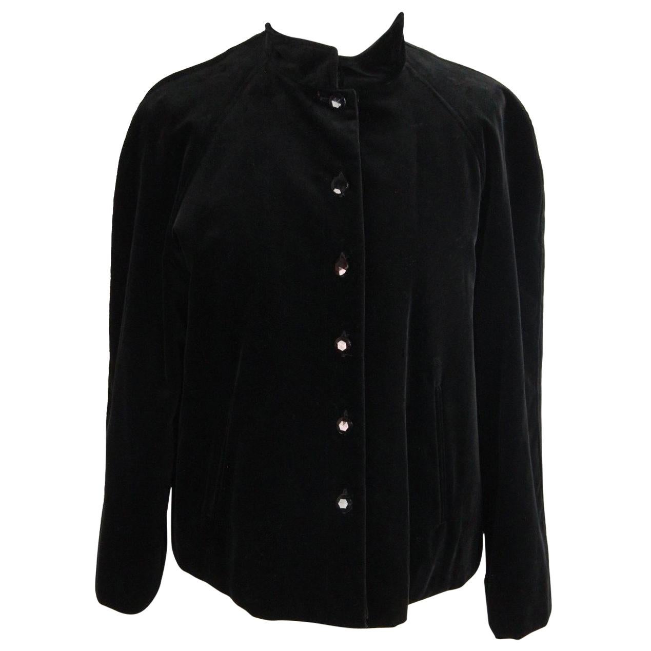 CACHAREL Black Velvet JACKET Size 38/6